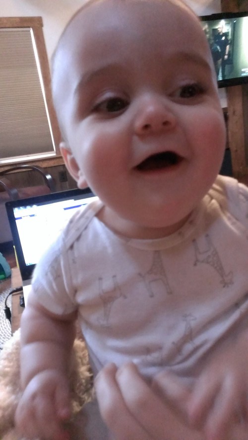 Not sure what we were doing but he loved it!