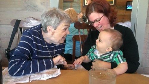peek-a-boo with Emily and Jenny
